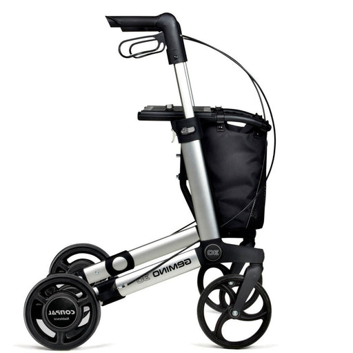Side view of the Sunrise Medical Gemino 30 Speed Control SpeedControll rollator for Parkinsons disease