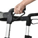 Close up of the handle and brake of the Mobilex Puma Air rollator