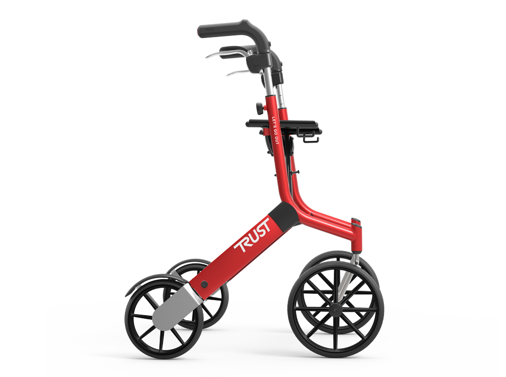 Trust Care Let;s Go Out Rollator in red