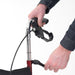 Close up of the handle heigh being adjusted on a Drive Triwalker