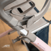 Close-up of the clip that attaches the padded backrest to the frame of the byACRE Carbon Ultralight rollator