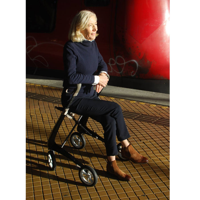 Stylish byAcre ultralight sophisticated lady sitting on rollator