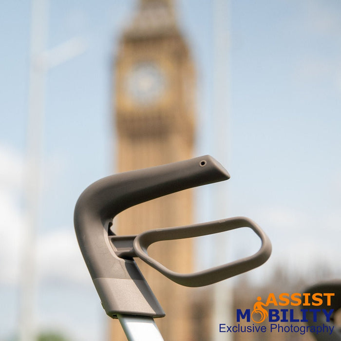 byACRE Ultralight Rollator brake handle next to Big Ben in the UK