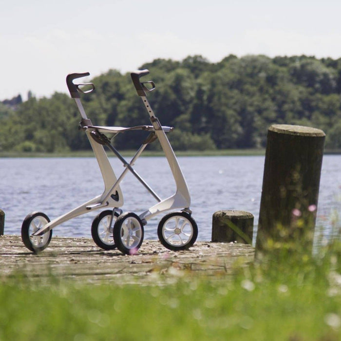 byAcre Carbon Ultralight rollator in Oyster White lightest rollator