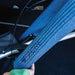 Detail of the embossed byACRE logo on the textured EPP frame of the Baltic Blue byACRE Nordic Pioneer rollator