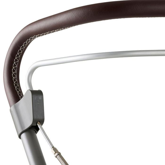 Butler brown leatherette handle with stitching 
