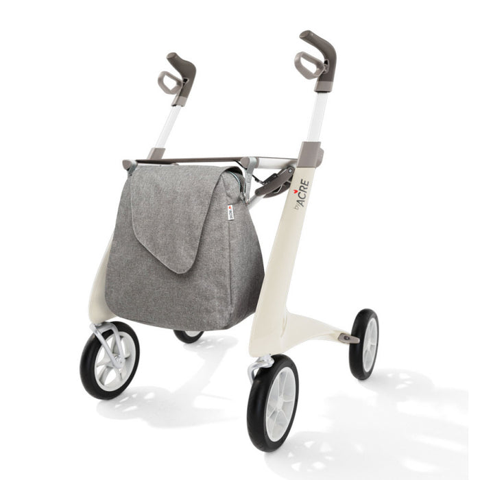 Weekend Bag fitted to an Oyster White byACRE Ultralight rollator