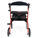 Drive Nitro rollator in red with backrest from behind displaying seat