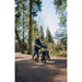 Man walking through the woods with Torrow rollator