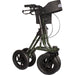 Drive Torro rollator in green folded with backrest attached