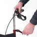 Close up of the handle heigh being adjusted on a Drive Triwalker