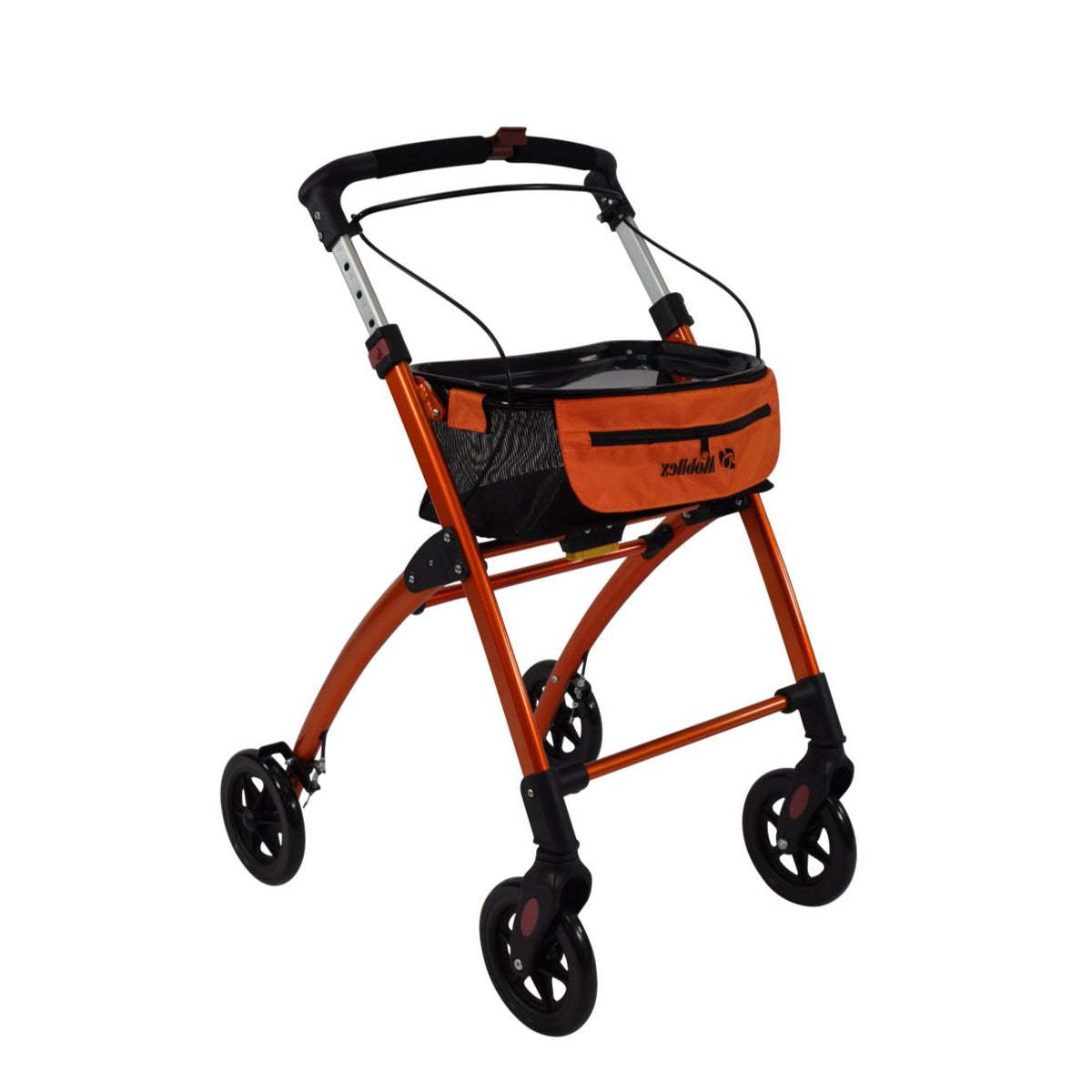 Mobilex Jaguar Indoor Rollator Walking Aid – Foldable, Adjustable, With Bag & Tray, Blue