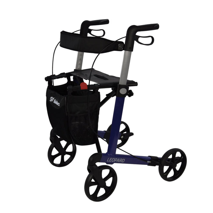 Mobilex Leopard rollator shown in blue