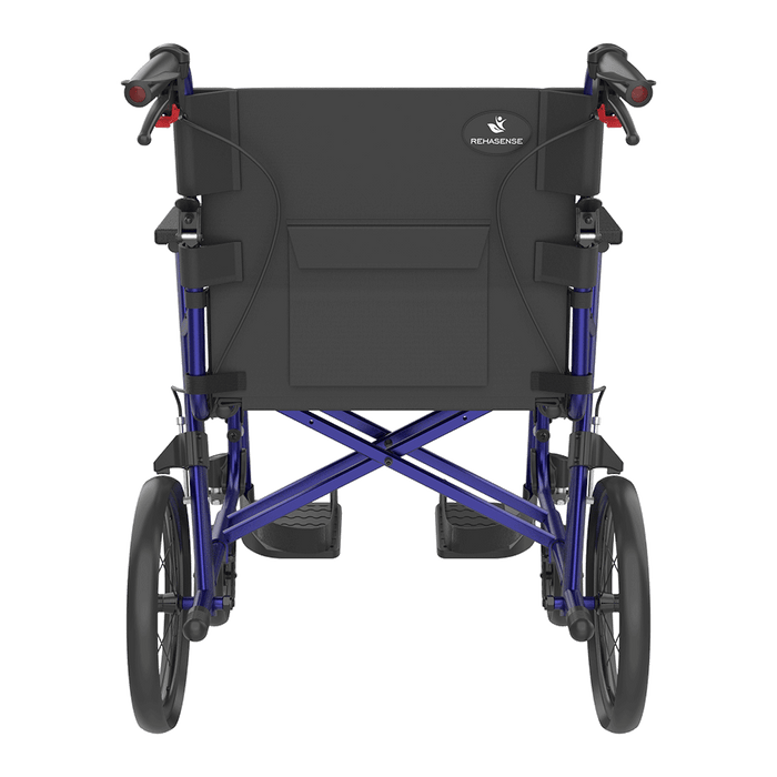 Rear view of the Rehasense ICON 35 BX wheelchair
