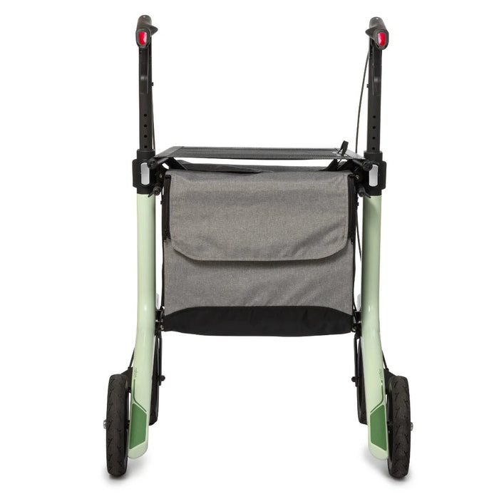 The rear and bag of the Rollz Air Rollator in Mint Green