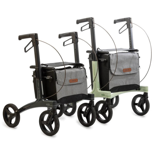 Rollz Air Rollator in Coal Black and Mint Green together