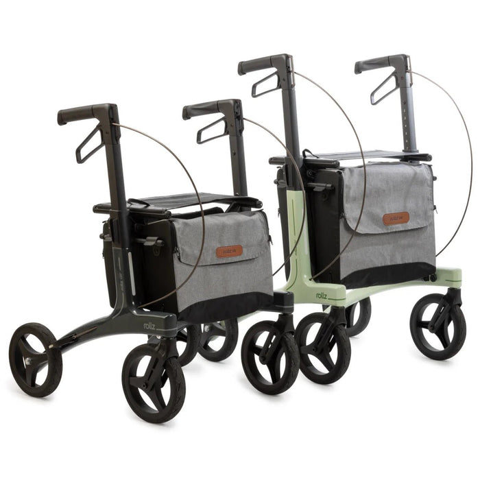 Rollz Air Rollator in Coal Black and Mint Green together