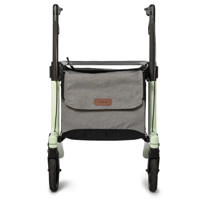 The front and bag of the Rollz Air Rollator in Mint Green