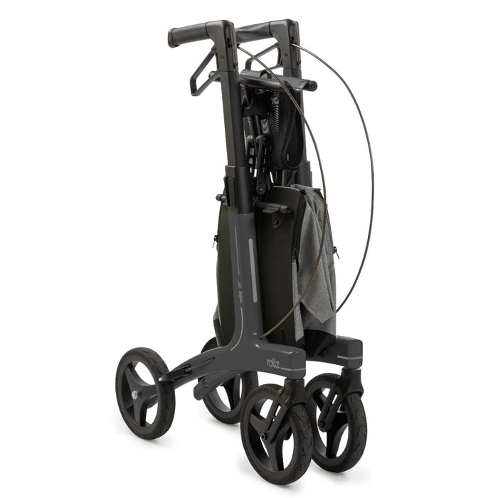 The Rollz Air Rollator in Coal Black folded