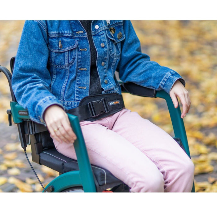 Rollz seat belt shown being used on a Rollz Performance