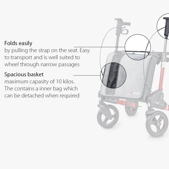 Topro Odysse sketch showing easily folded and spacious basket bag