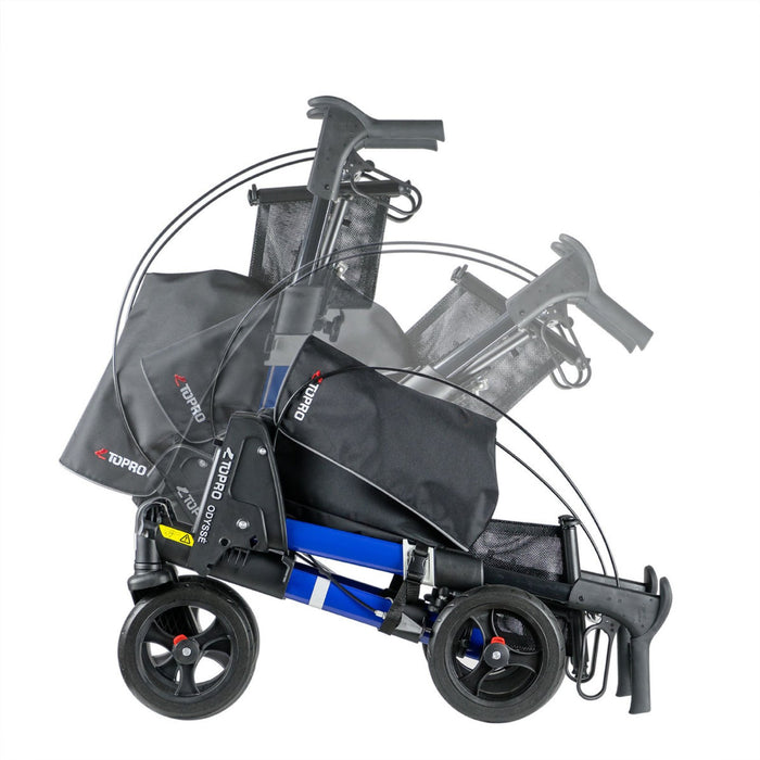 Topro Odysse Rollator showing easy folding