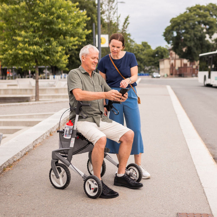 Topro Olympos ATR all terrain rollator -  resting comfortably 
