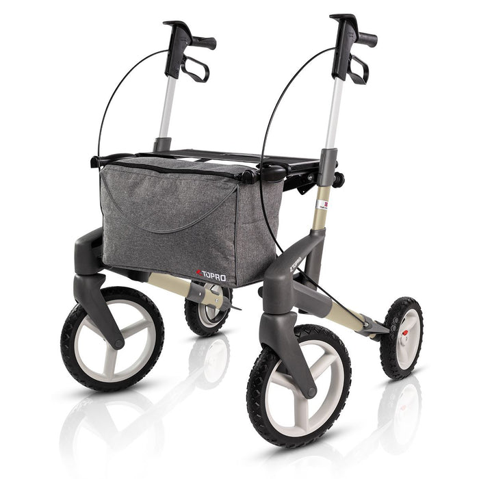 TOPRO Olympos ATR rollator with off-road wheels, sand coloured