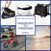 A promotional bundle of Trust Care Let's Go Out with accessories. The collage shows a black Trust Care bag, walker frame, a red Trust Care walker.