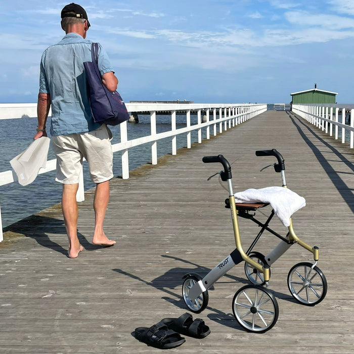 Trust Care Let's Go Out Rollator in Beige/Silver | Assist Mobility 