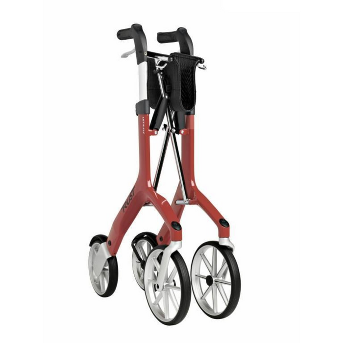 Lets Fly closed to show how sleek and neat the rollator is folded