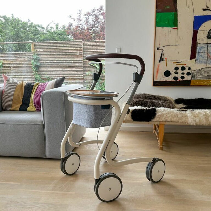 The Scandinavian Butler indoor rollator from byACRE.  Indispensable for use in the home.