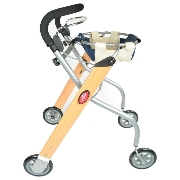 Side view of the Trust Care Lets Go rollator.  Well designed and functional.