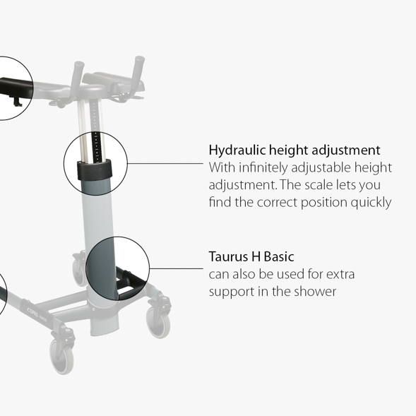 TOPRO_Taurus_H_Basic Walker_important_features hydraulic height adjustment