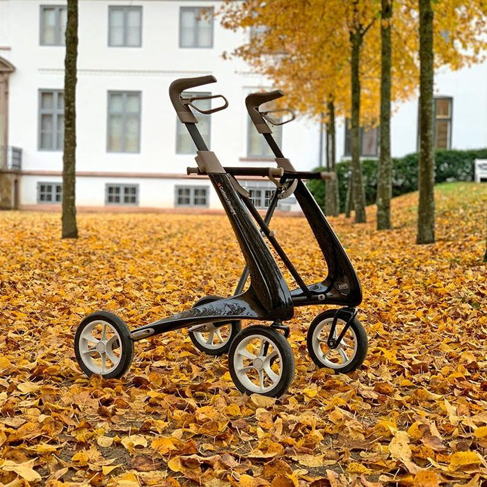 byAcre Carbon Ultralight rollator in Carbon black lightest rollator autumn leaves